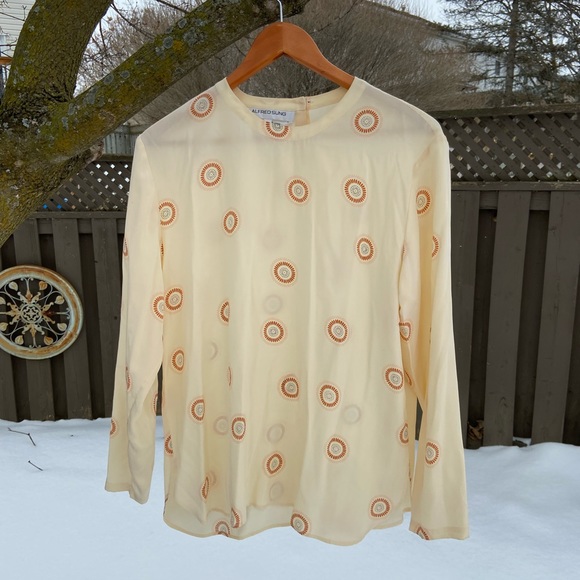 ALFRED SUNG Tops - Vintage Silk Cream Alfred Sung Blouse